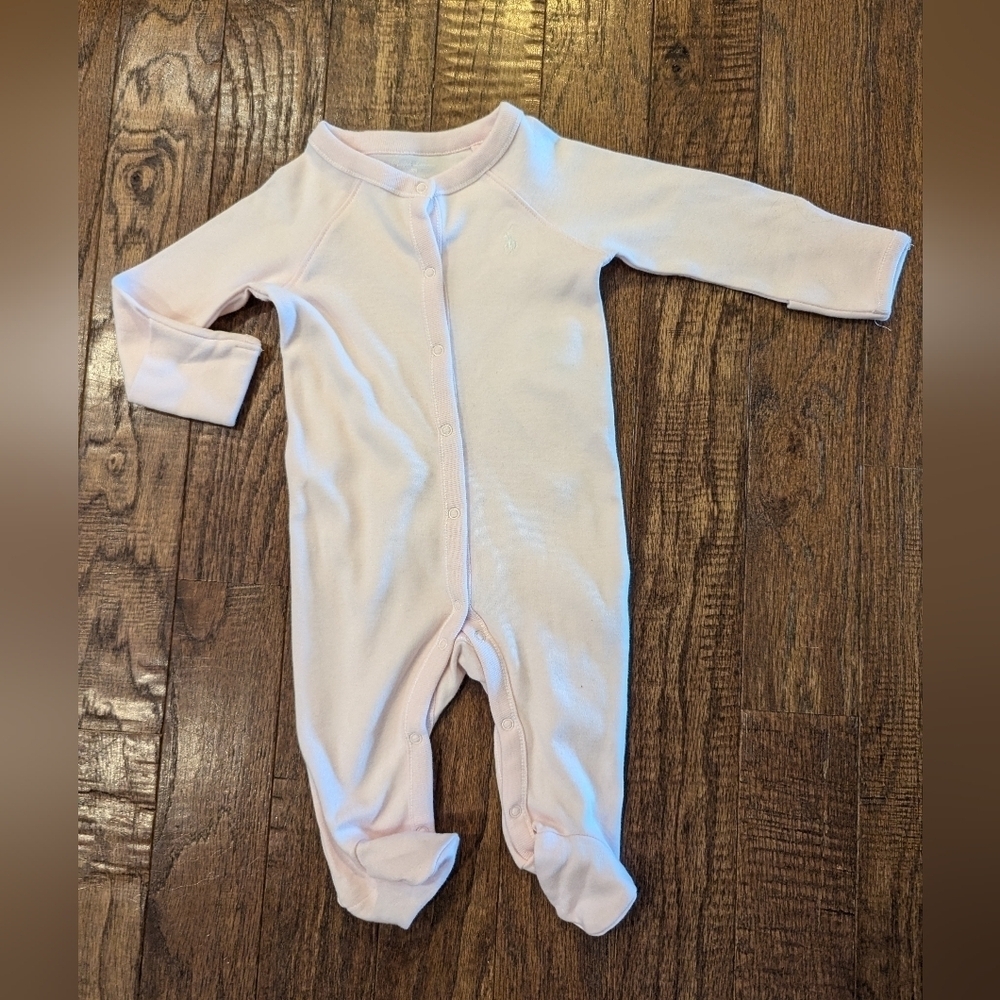 Ralph Lauren Cotton Footed Coverall Baby Girl 3 M- 10-14 lbs